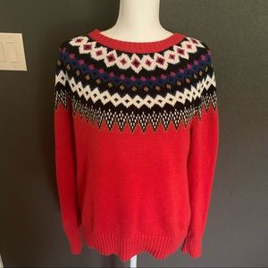 Old Navy red ski sweater size large